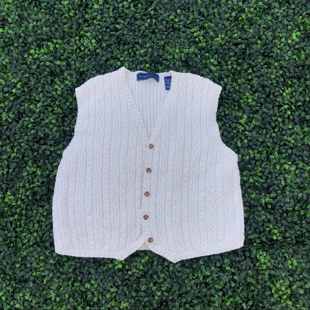 Cream knit vest top